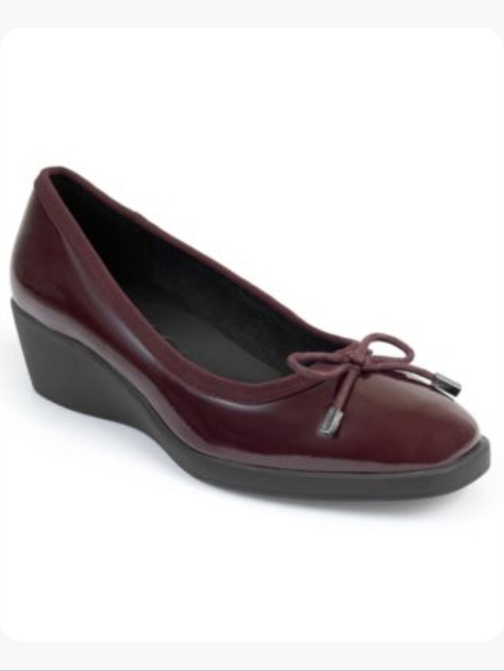 NEW Aerosoles Tema Wedge Ballet Slip On Shoe Burgundy Red Patent Women's Sz 8.5